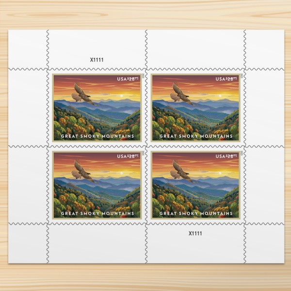 Great Smoky Mountains Stamps, 5 Pane of 4 PCS, $28.75