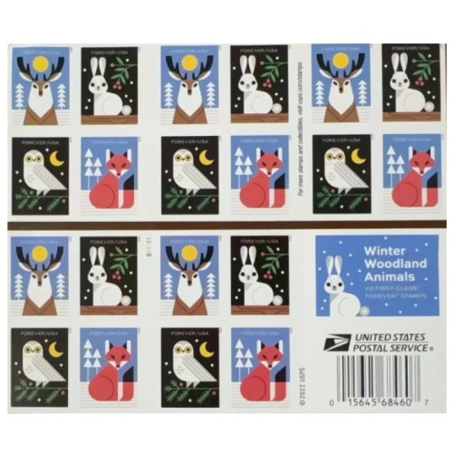 2023 Winter Woodland Animals 5 books of 20PCS, total 100pcs