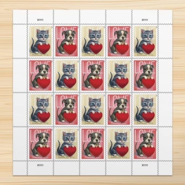 2023 love puppy 5 Sheets of 20, total 100 pcs