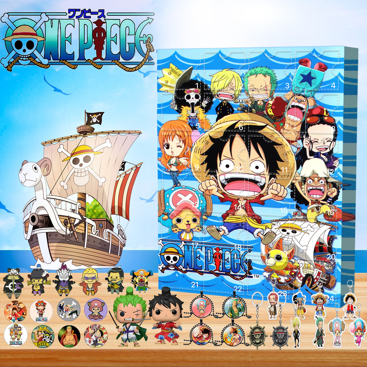 US$ 79.94 - One Piece theme Advent calendar box, 🎁 box contains 24