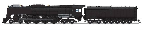 Broadway Limited #6647 Union Pacific 4-8-4 Class FEF-3 Unlettered Black & Graphite Paragon4 Sound/DC/DCC Smoke