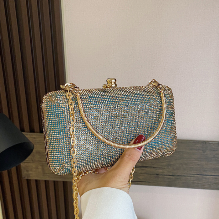 Ladies Satin Clutches Evening Bags Rhinestone