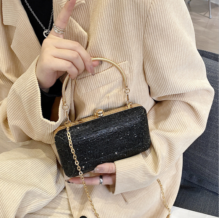 Ladies Satin Clutches Evening Bags Rhinestone