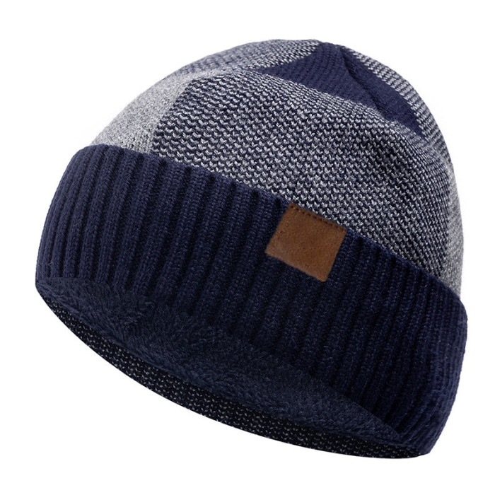 Men Women Beanie Hat Winter Wool Knitted Baggy Pull On Soft Caps