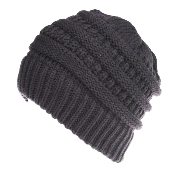 Men Women Beanie Hat Winter Wool Knitted Baggy Pull On Soft Caps