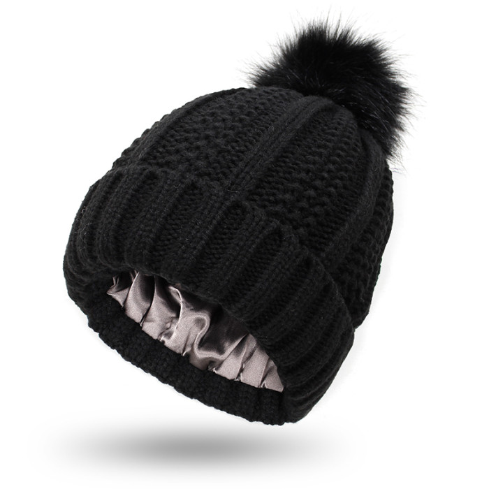 Men Women Beanie Hat Winter Wool Knitted Baggy Pull On Soft Caps