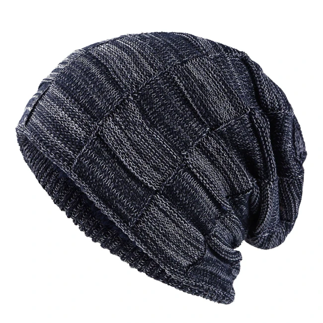 Men Women Beanie Hat Winter Wool Knitted Baggy Pull On Soft Caps