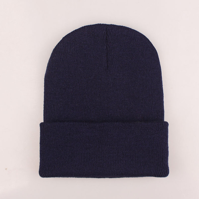 Men Women Beanie Hat Winter Wool Knitted Baggy Pull On Soft Caps