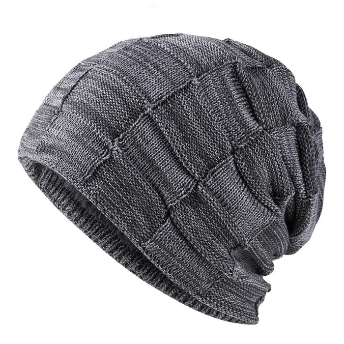 Men Women Beanie Hat Winter Wool Knitted Baggy Pull On Soft Caps