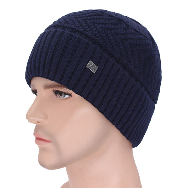 Men Women Beanie Hat Winter Wool Knitted Baggy Pull On Soft Caps