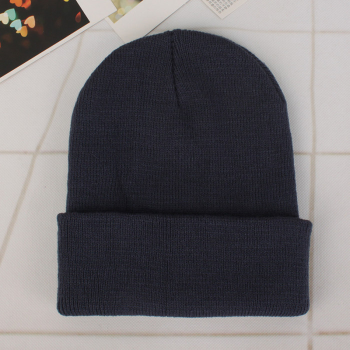 Men Women Beanie Hat Winter Wool Knitted Baggy Pull On Soft Caps