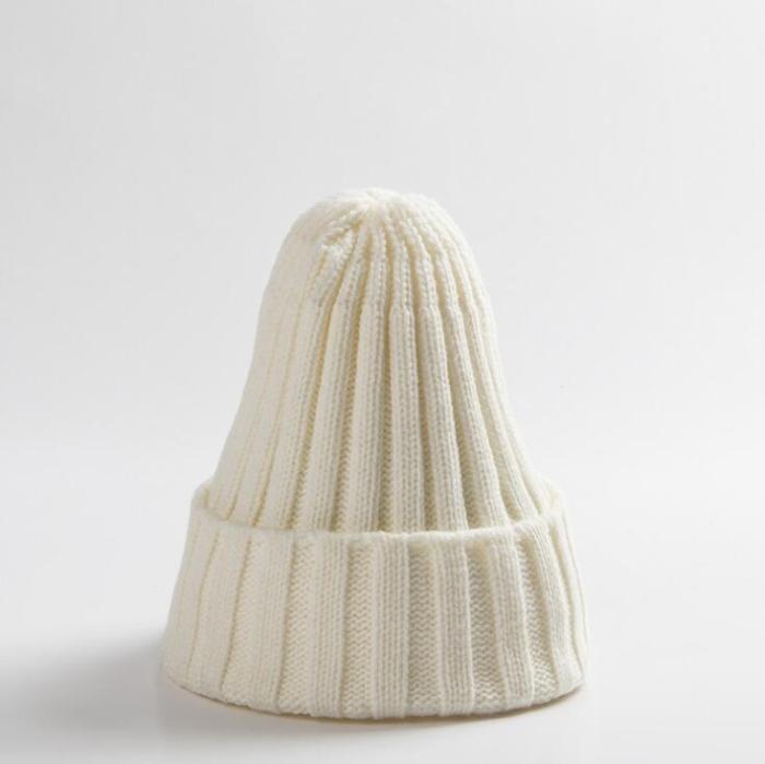 Men Women Beanie Hat Winter Wool Knitted Baggy Pull On Soft Caps