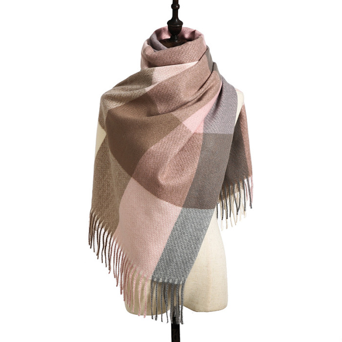 Women Men Logo Scarf Wool Cashmere Scarves Shawl Blanket Wrap Knit