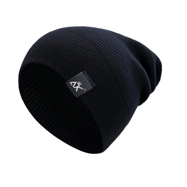 Men Women Beanie Hat Winter Wool Knitted Baggy Pull On Soft Caps