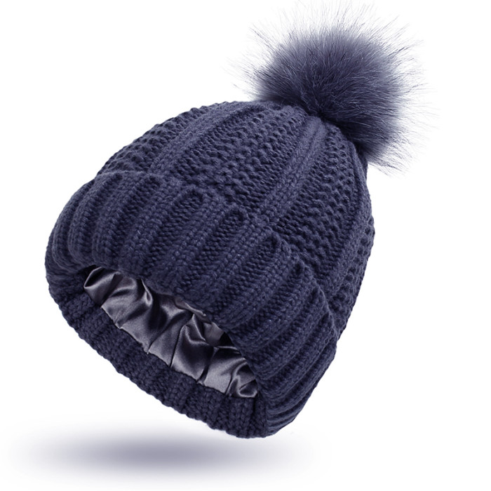 Men Women Beanie Hat Winter Wool Knitted Baggy Pull On Soft Caps