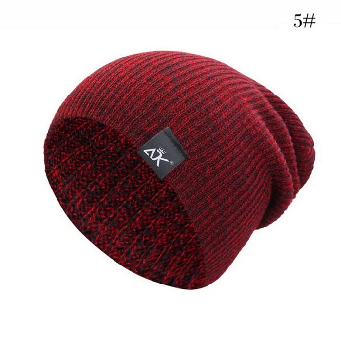 Men Women Beanie Hat Winter Wool Knitted Baggy Pull On Soft Caps