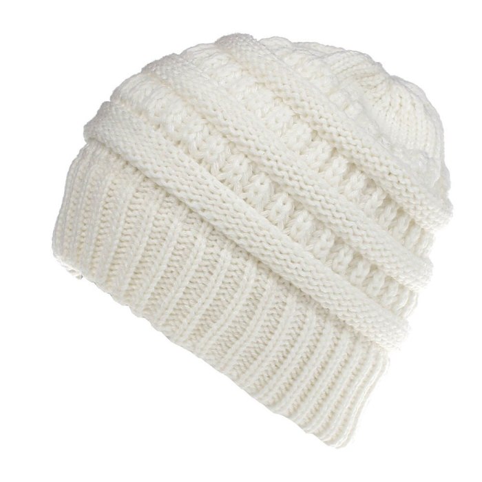 Men Women Beanie Hat Winter Wool Knitted Baggy Pull On Soft Caps