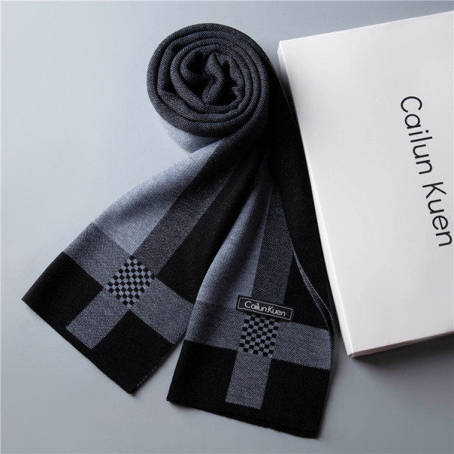 Women Men Logo Scarf Wool Cashmere Scarves Shawl Blanket Wrap Knit