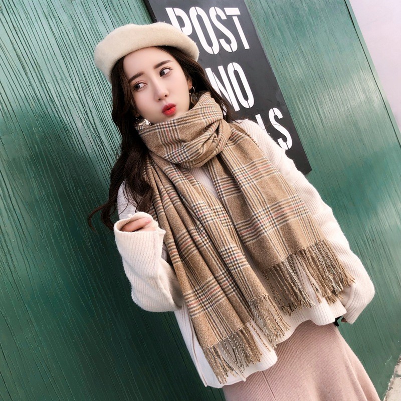 Women Men Logo Scarf Wool Cashmere Scarves Shawl Blanket Wrap Knit