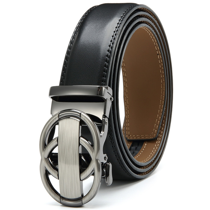 Women Men Belt 3.8cm Cowhide Leather Buckle Belt Unisex Waistband Waist Strap