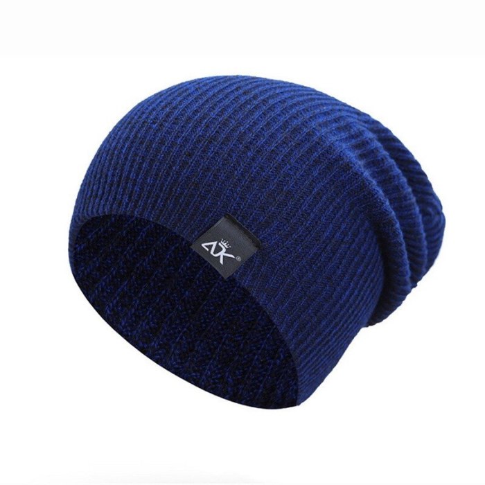Men Women Beanie Hat Winter Wool Knitted Baggy Pull On Soft Caps