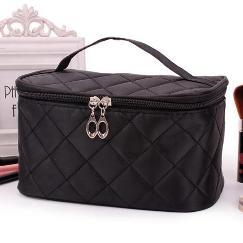Women Beauty Case Toiletries Bag Makeup Box Shoulder Handbag With Ribbon