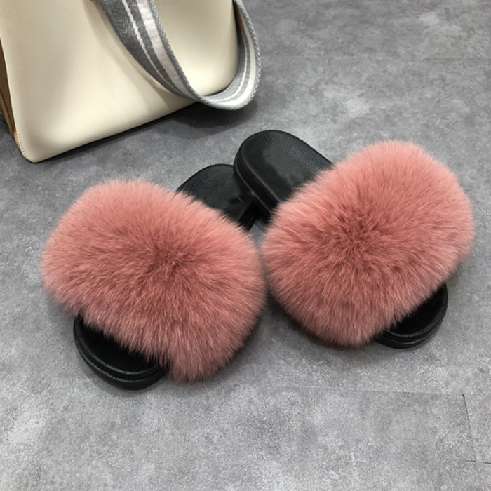 Women Men Furry Slide Sandal Slippers Fluff Slingback Winter Shoes Footwear 35-44