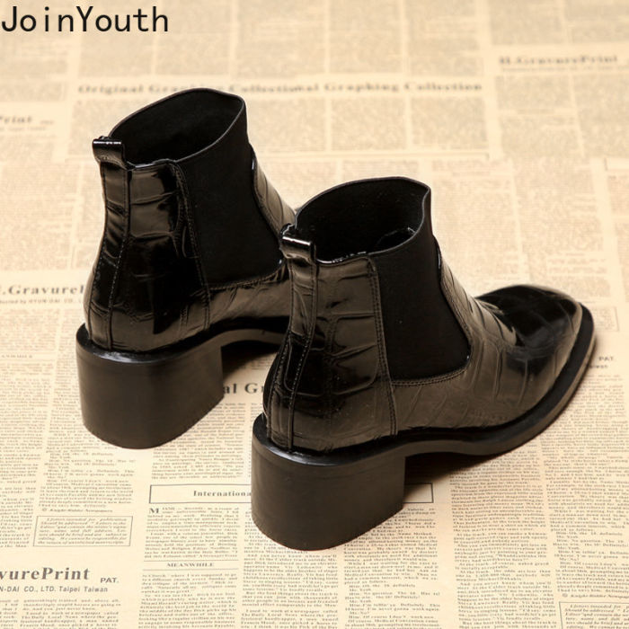 Women Boots Platform Chelsea Chunky Tread Sole Combat Martin Mid-calf Boots 35-40