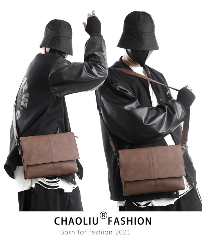 Men Messenger Shoulder Bag Classic Flap Bags Leather Handbags Business