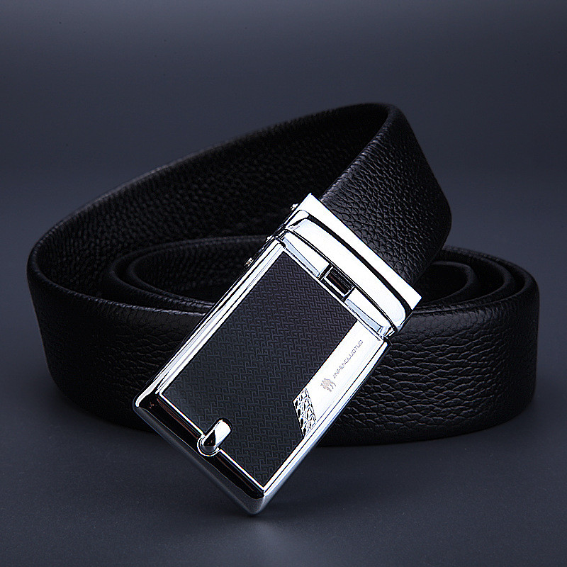 Women Men Belt 3.8cm Cowhide Leather Buckle Belt Unisex