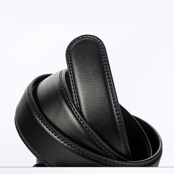 Women Men Belt 3.3cm Cowhide Leather Buckle Belt Unisex