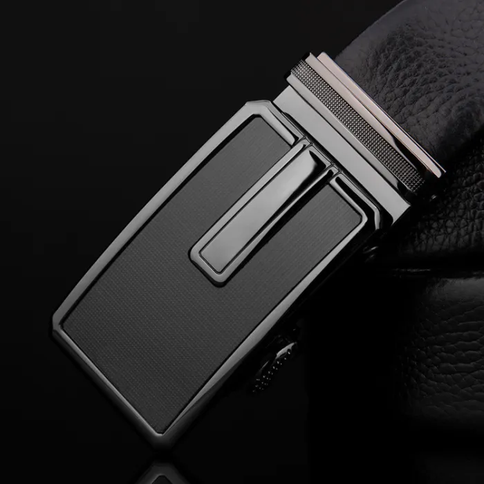 Women Men Belt 3.8cm Cowhide Leather Buckle Belt Unisex