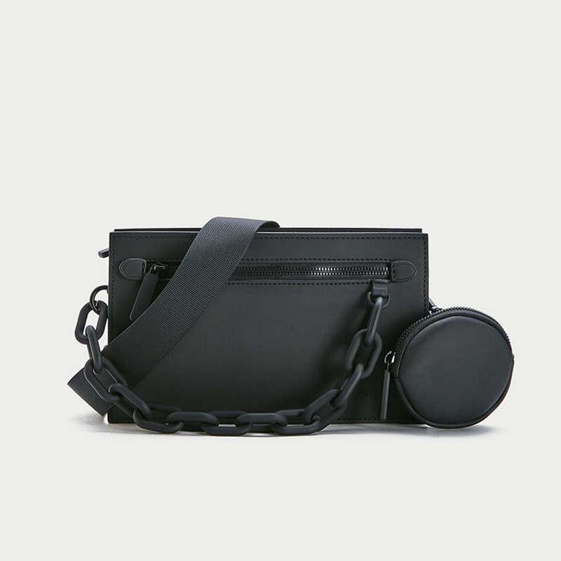 Men Messenger Shoulder Bag Leather Black Cloth Crossbody Sling Handbags Business Houlder Bag