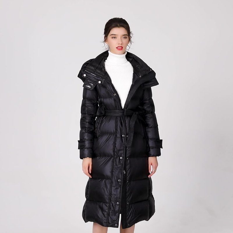 Women Men Down Jacket Hooded Coat Warm Winter Windproof Casual Parkas