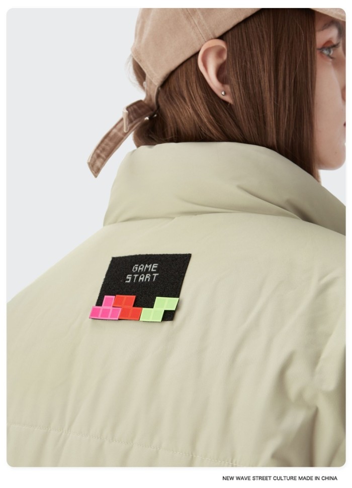 Women Men Down Jacket Hooded Coat Warm Winter Windproof Casual Parkas