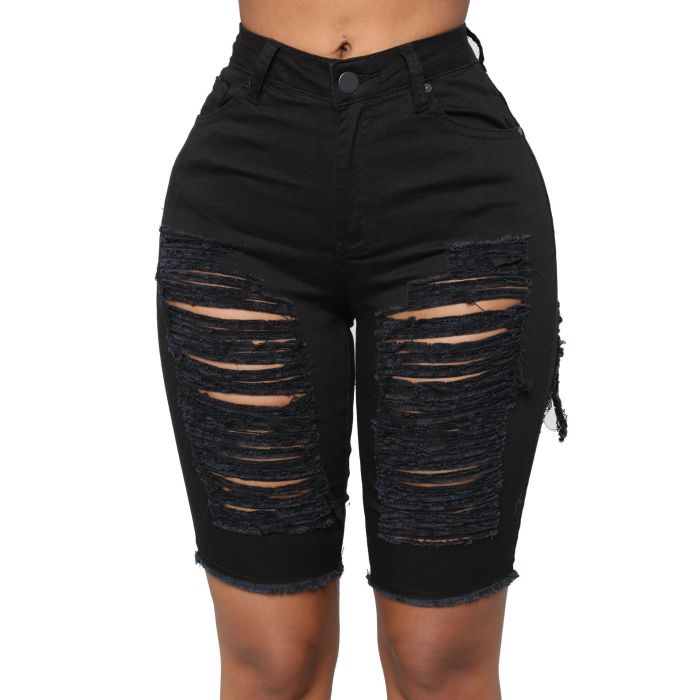 Fashion hand worn high waist jeans