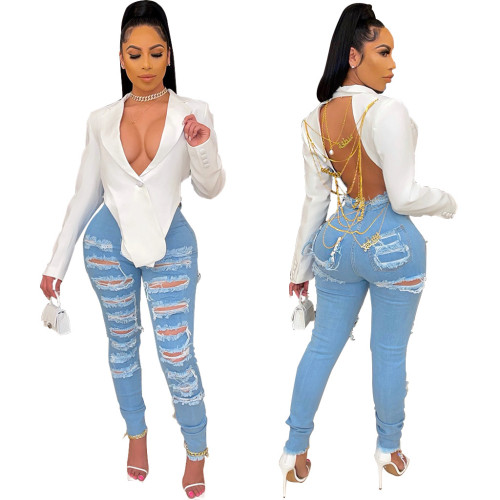 Fashion hole jeans Leggings