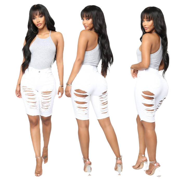 Fashion hand worn high waist jeans