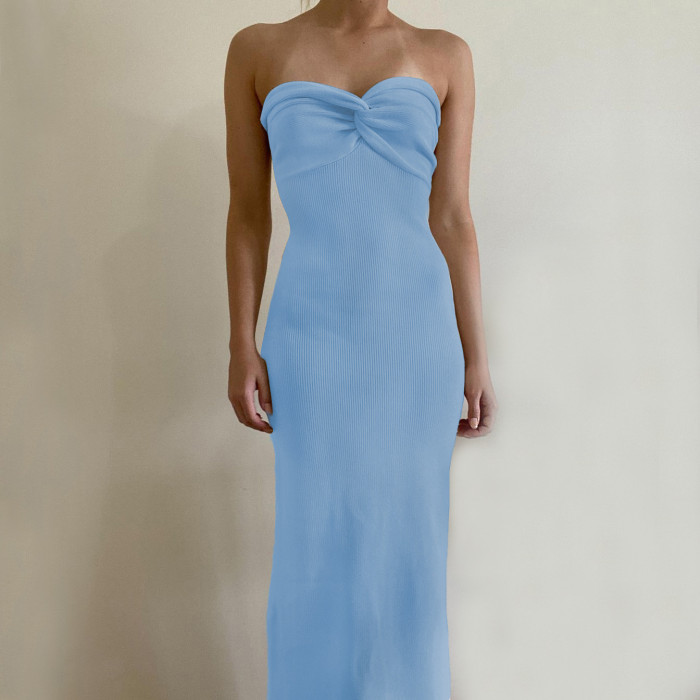 Casual Dress 2022 spring popular style knitted cross off shoulder fashion sexy woolen dress