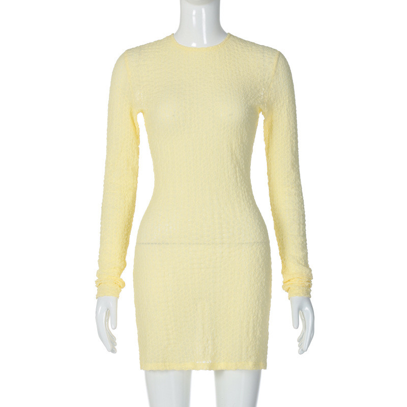 Tether Open Back Long Sleeve Cover Hip Dress