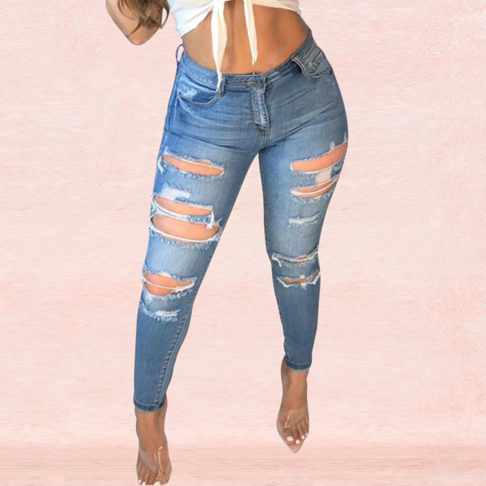 Fashion sexy jeans with holes