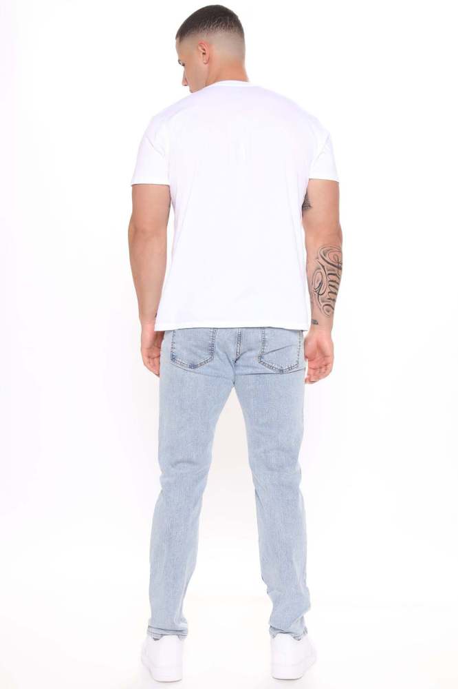 Fashionable elastic men's small leg jeans