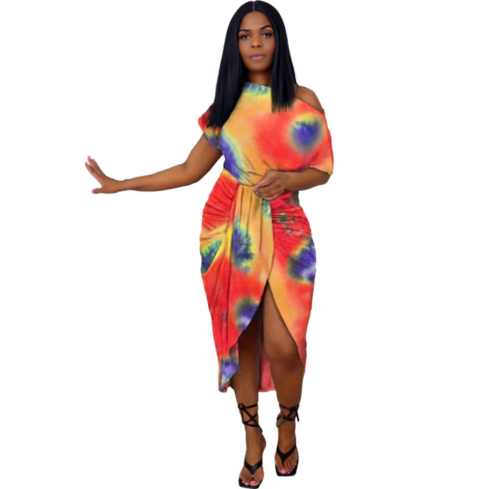 Plus Size Dress Europe and America women clothing off shoulder striped fashion slim dress