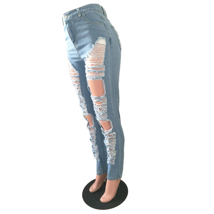Fashion casual jeans with holes