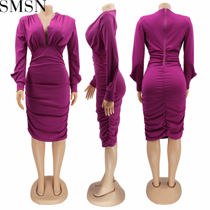 Plus Size Dress Amazon hot sale solid color layered effect sheath sexy dress