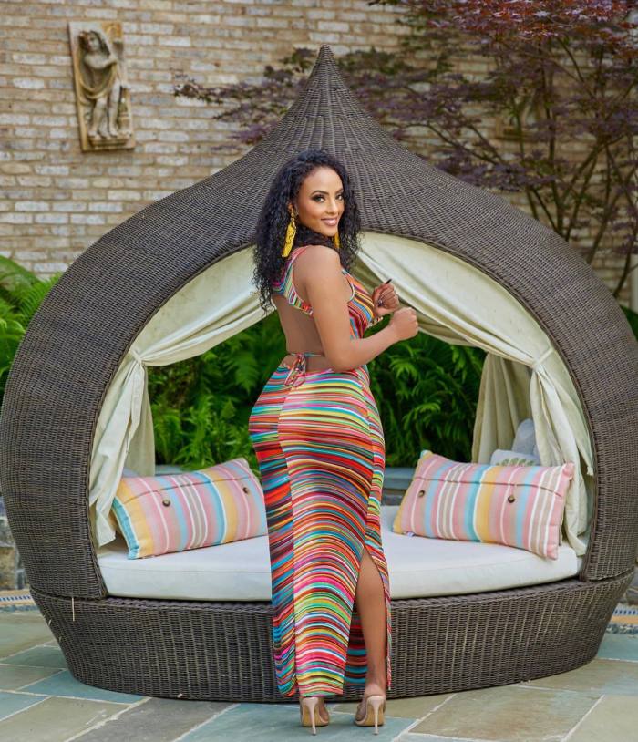 New Sleeveless Colorful Printed Split Dress