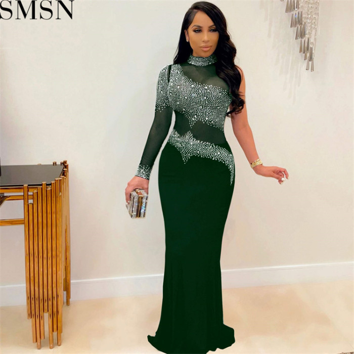 Evening Dresses 2022 Amazon Rhinestone Mesh Slim Fit Dress