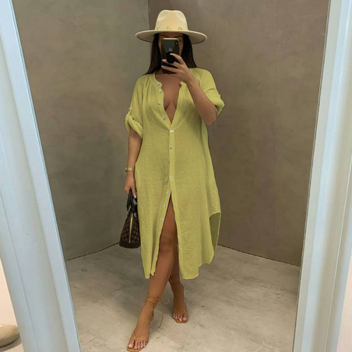 Summer Hoodie Sexy Bamboo Knot Lining Casual Beach Dress