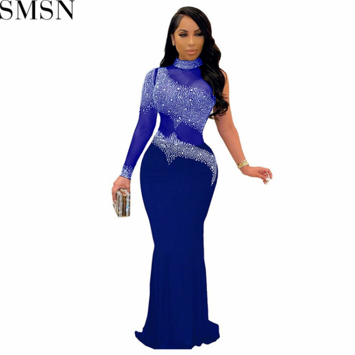 Evening Dresses 2022 Amazon Rhinestone Mesh Slim Fit Dress