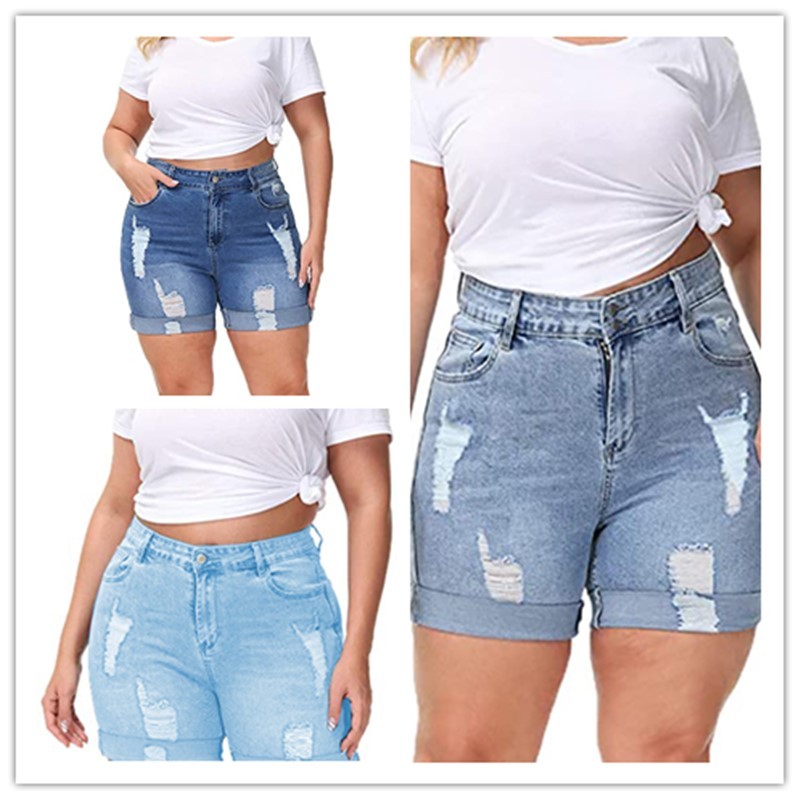 Fashion hand worn denim straight pants